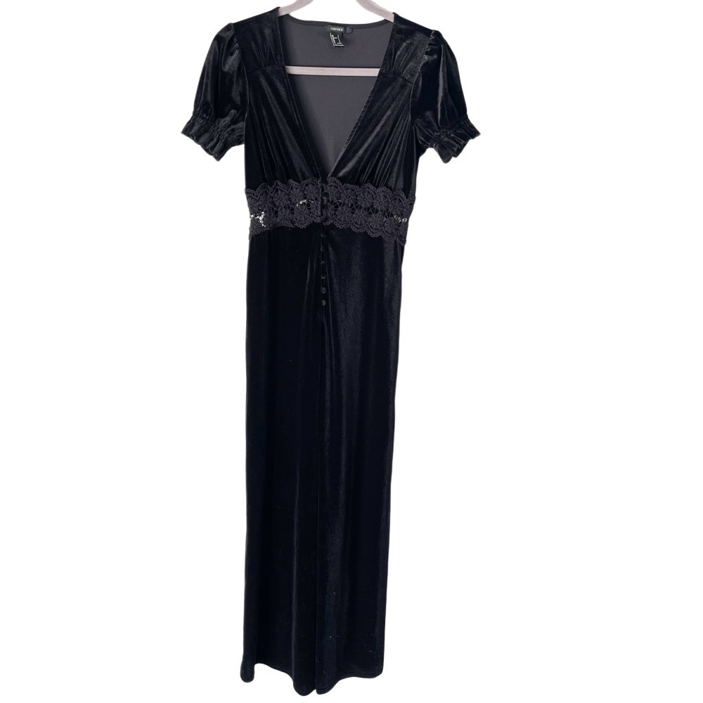 Y2K Maxi Dress Women's Small Forever 21 Crushed Velvet Whimsigoth‎ Gothic